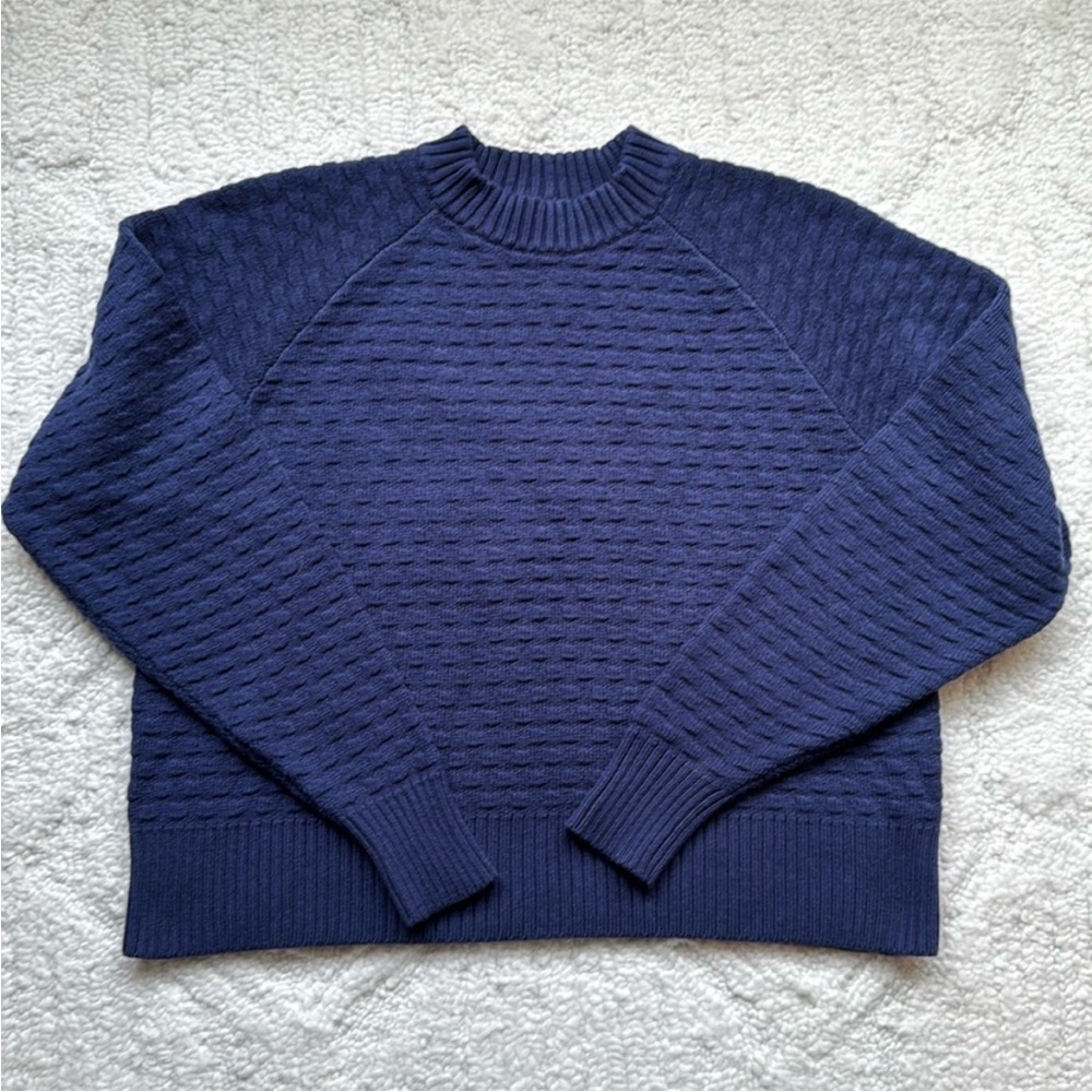 lululemon athletica Navy Textured Crew Neck Sweater